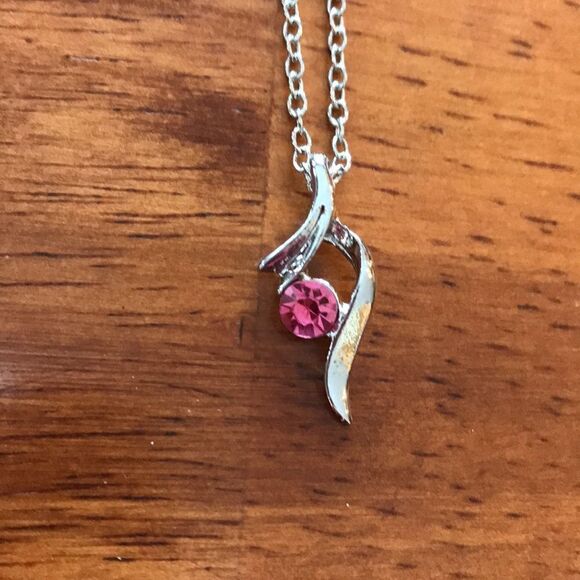 NEW Australian Crystal Pink Necklace And Earrings Set - Picture 4 of 4